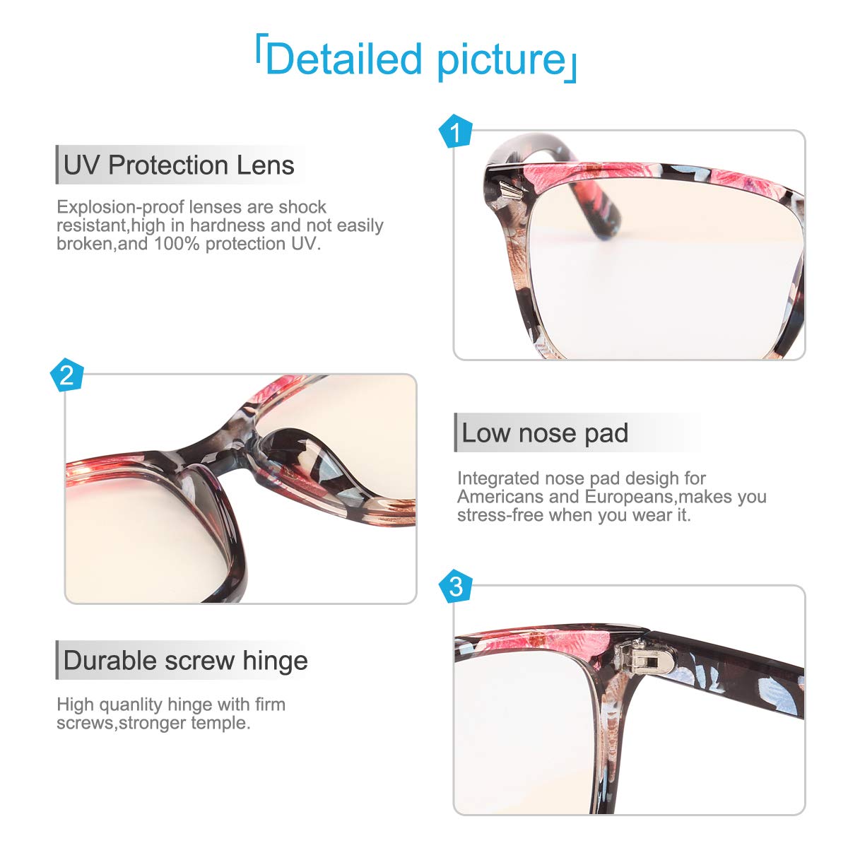 AGSTUM Blue Light Blocking Glasses for Computer & Gaming - Anti Eye Strain & Fatigue Relief - UV Protection Glasses for Work, Study & Screen Time