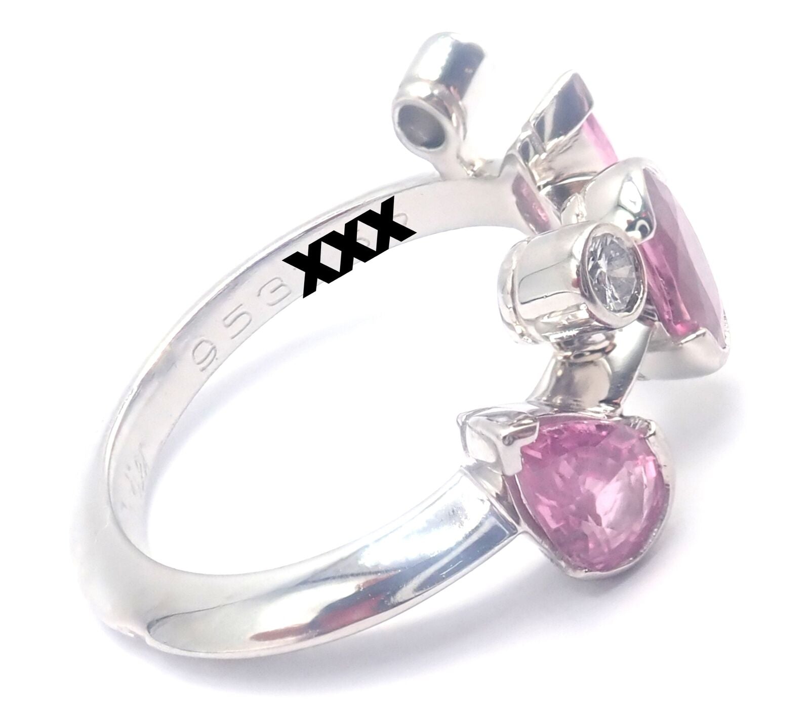 Authentic Cartier Meli Melo Platinum Diamond & Pink Sapphire Band Ring with Certificate - Perfect for Engagement, Anniversary & Luxury Gift Giving