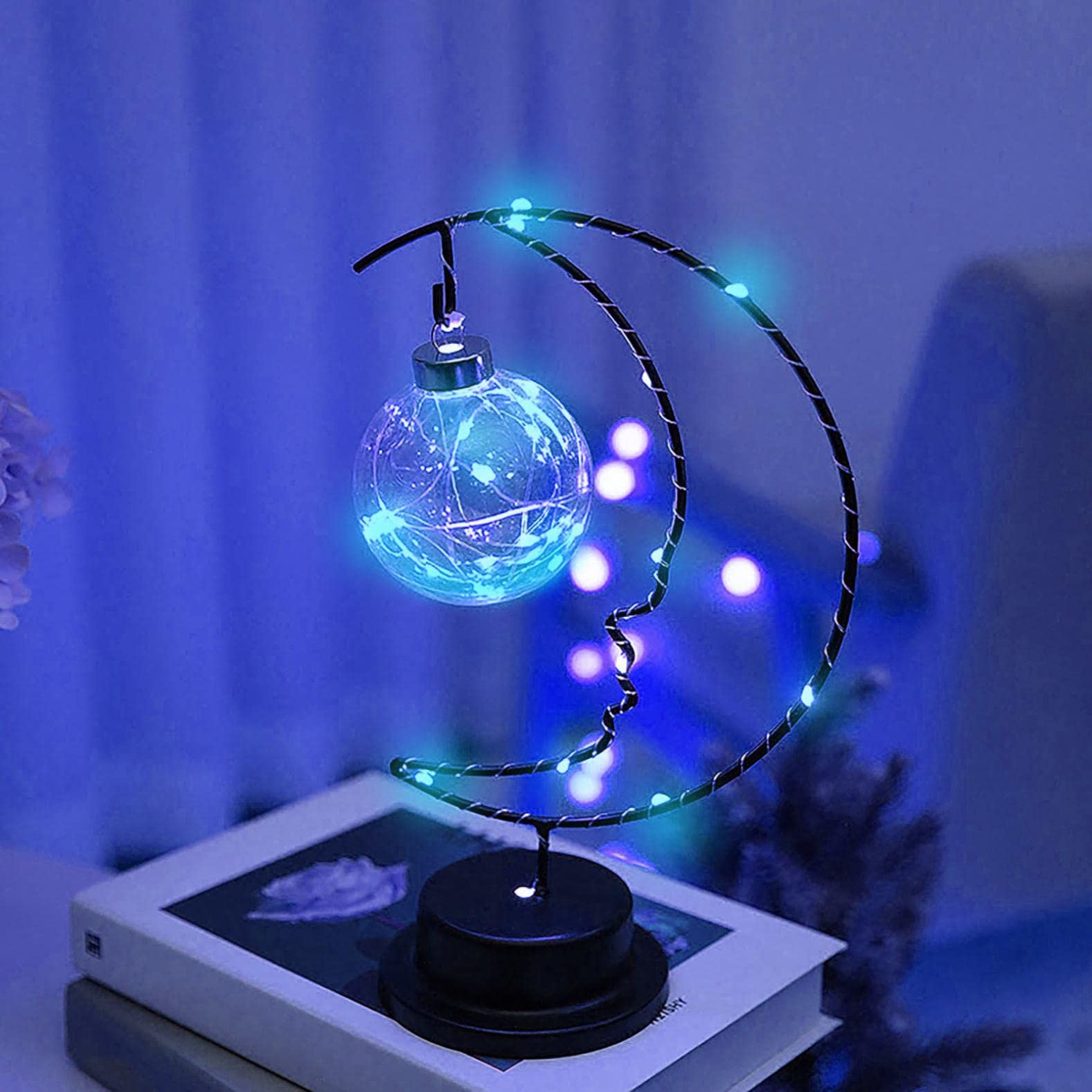 Enchanted Lunar Lamp - Magical LED Galaxy Moon Light for Home Decor | 3D Moon Night Light with Remote Control | Perfect Gift for Halloween, Christmas, Birthday & Room Decorations | Creates Romantic Ambiance for Bedroom, Nursery & Meditation Spaces