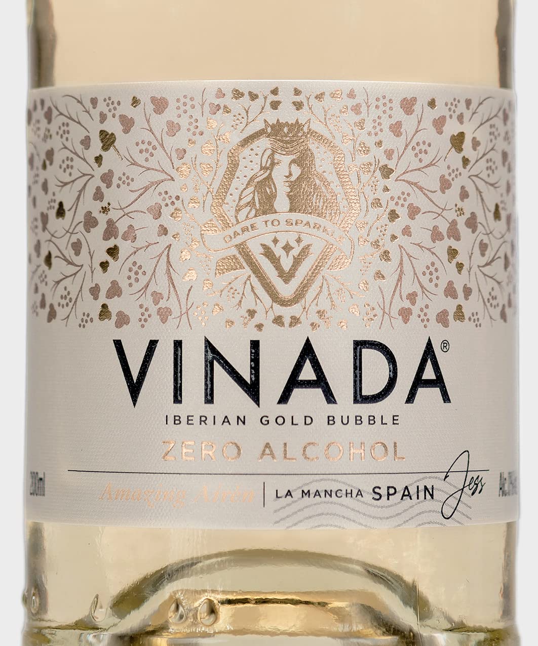 VINADA Sparkling Gold & Crispy Chardonnay Non-Alcoholic Wine - 6 Pack (200ml Glass Bottles) | Zero Alcohol Alternative for Parties, Celebrations & Healthy Lifestyle