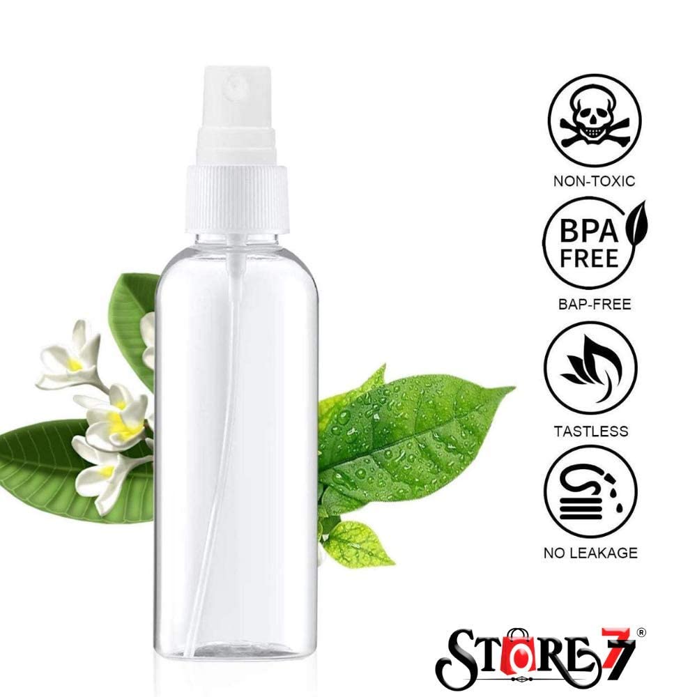 6Pcs 100ML Refillable Spray Bottles, Fine Mist Perfume Atomizer - Empty Clear Travel Bottles Set for Sanitizer, Skincare, Makeup, Plants, Home & Car Use | Perfect for Travel, Office & Hand Cleaning Essentials