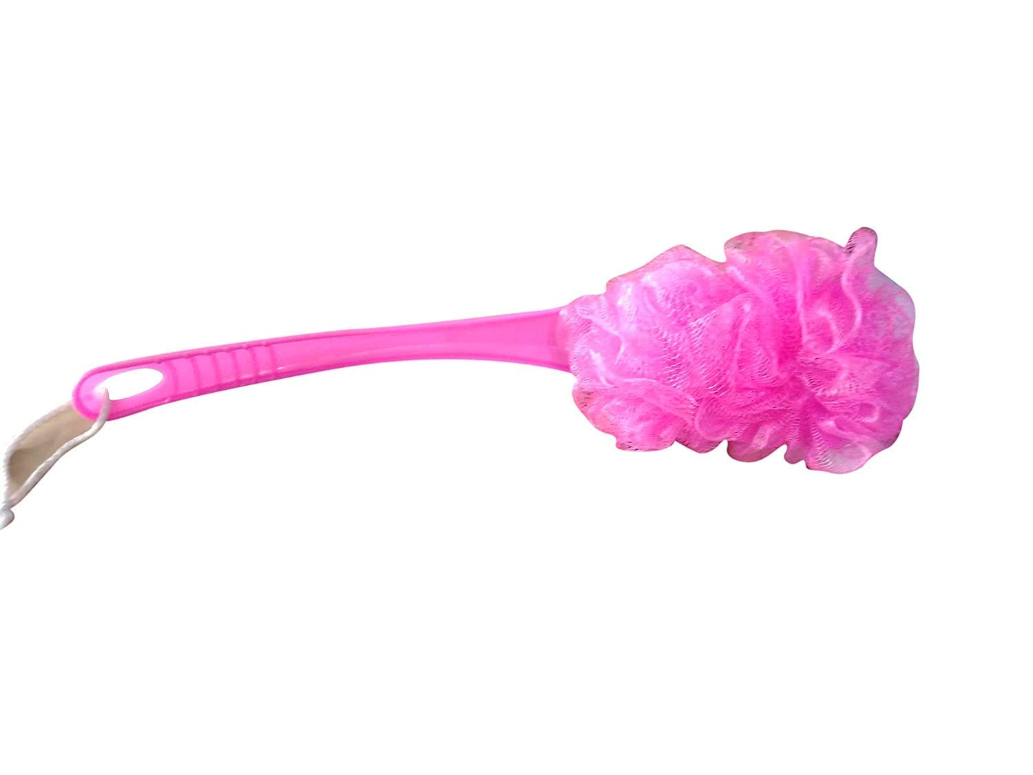 Vararo Long Handle Bath Brush with Loofah Sponge - Exfoliating Body Scrubber for Men & Women, Small Plastic Bath Brush in Multicolor - Perfect for Shower, Bath & Spa Exfoliation