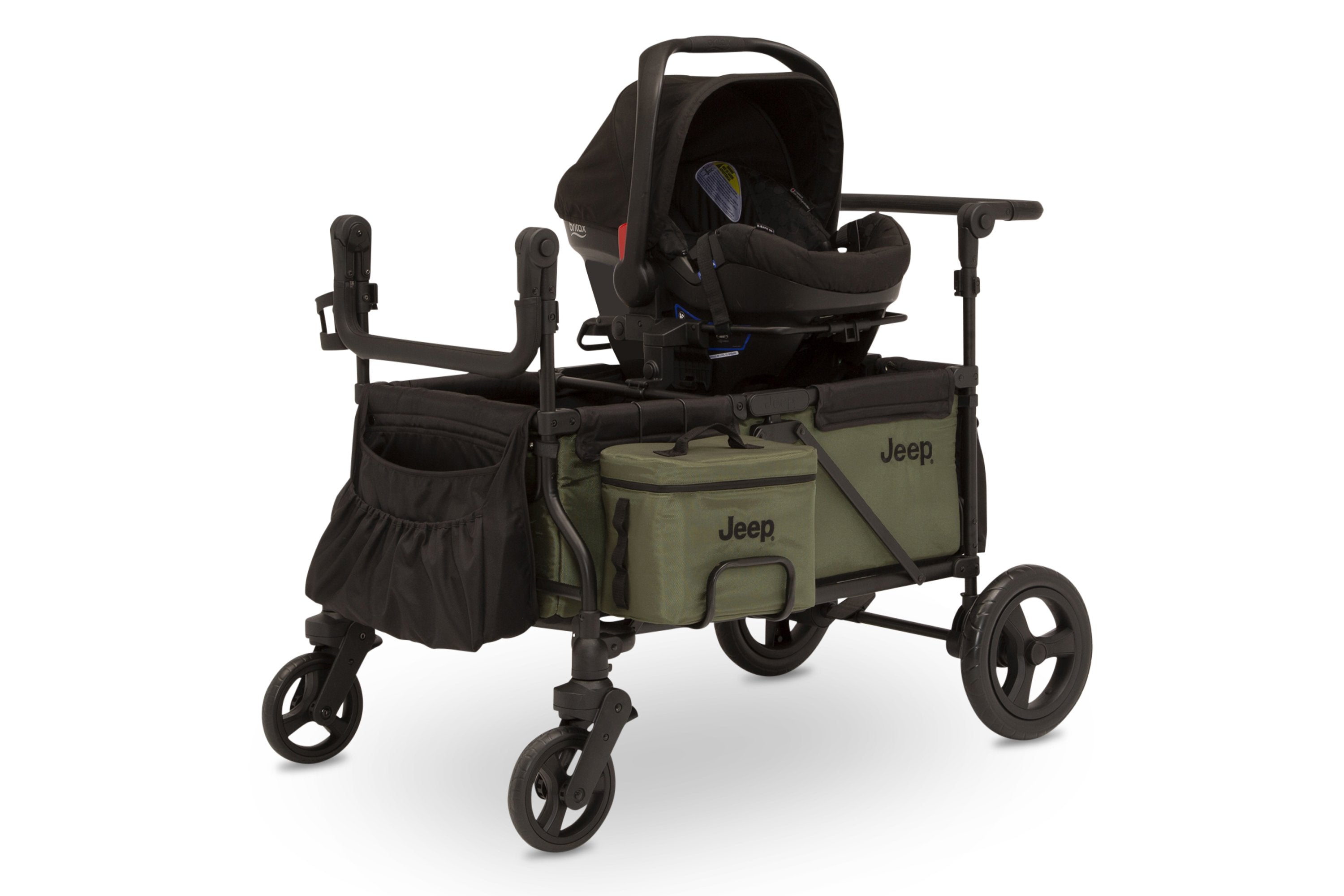 Premium Jeep Wrangler Stroller Wagon with Insulated Cooler Bag - All-Terrain Baby Stroller & Utility Cart for Beach, Park, and Outdoor Adventures