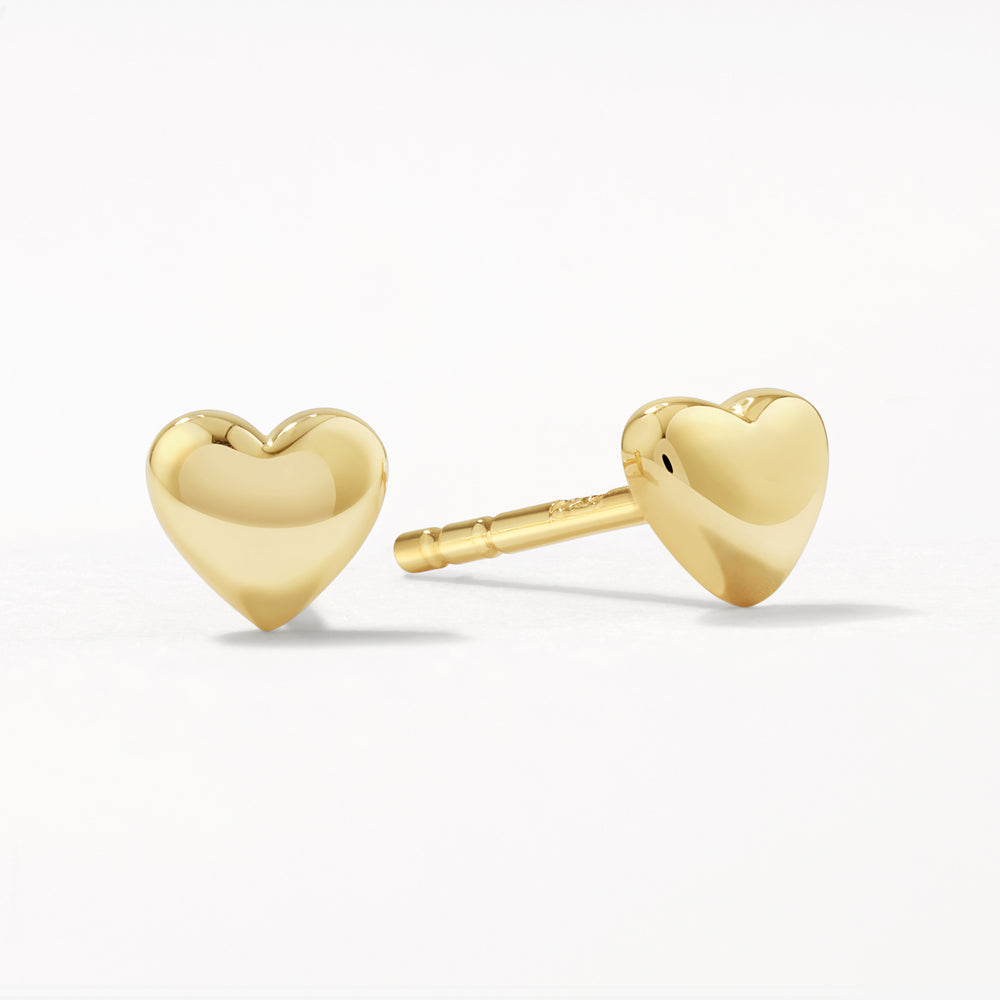 10k Gold Micro Heart Stud Earrings - Dainty & Elegant Jewelry for Women, Perfect for Valentine's Day, Anniversary Gifts & Everyday Wear