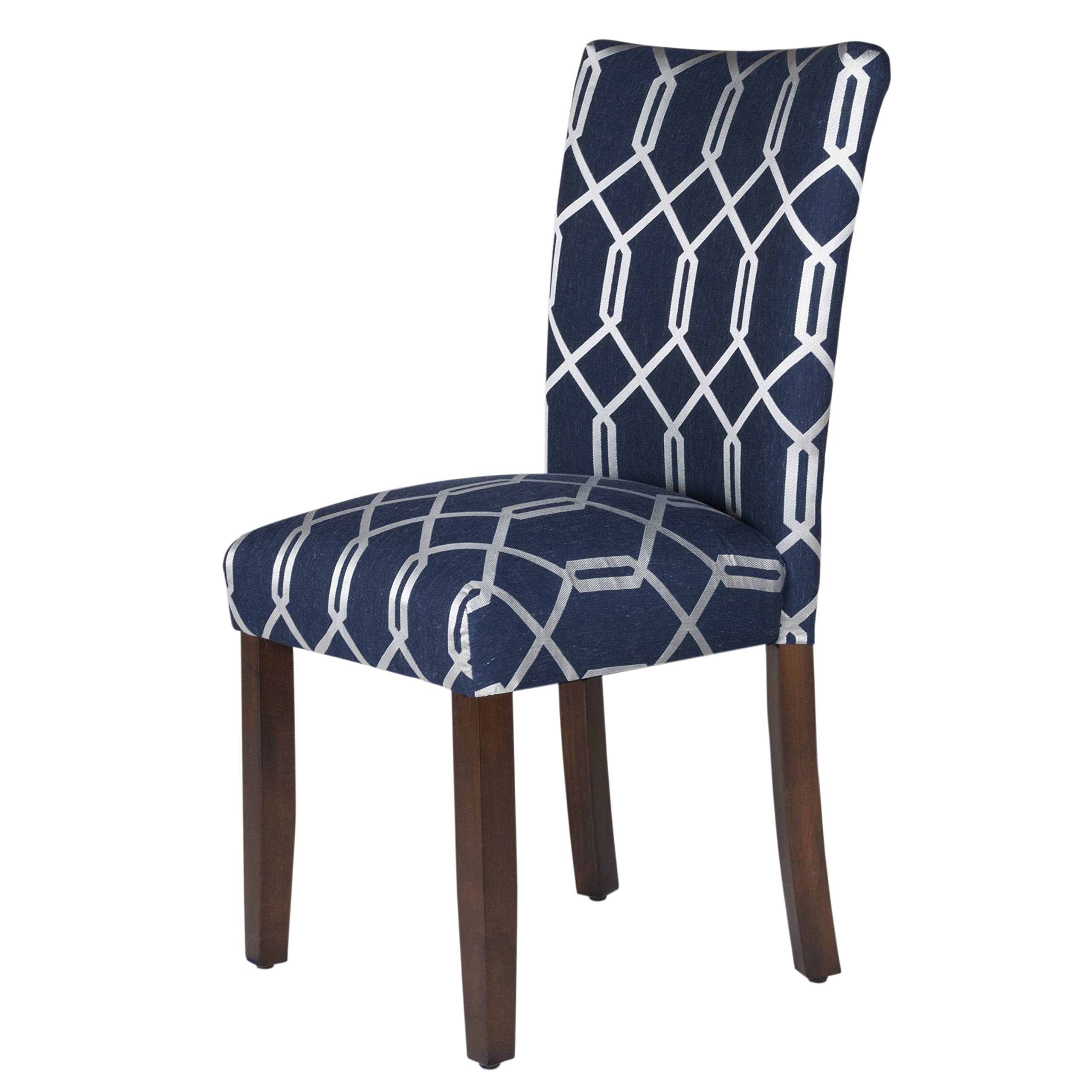 HomePop Parsons Classic Dining Room Table and 2 Chairs Set - Navy Lattice Design for Modern Home | Perfect for Small Spaces, Breakfast Nooks & Apartment Dining