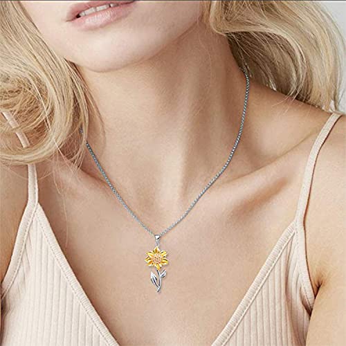 Sunflower Pendant Necklace for Women - Yellow Floral Jewelry Gift for Girls, Daughter, Sister - Perfect for Christmas, Birthday, Anniversary - Elegant Accessory for Parties, Weddings & Everyday Wear