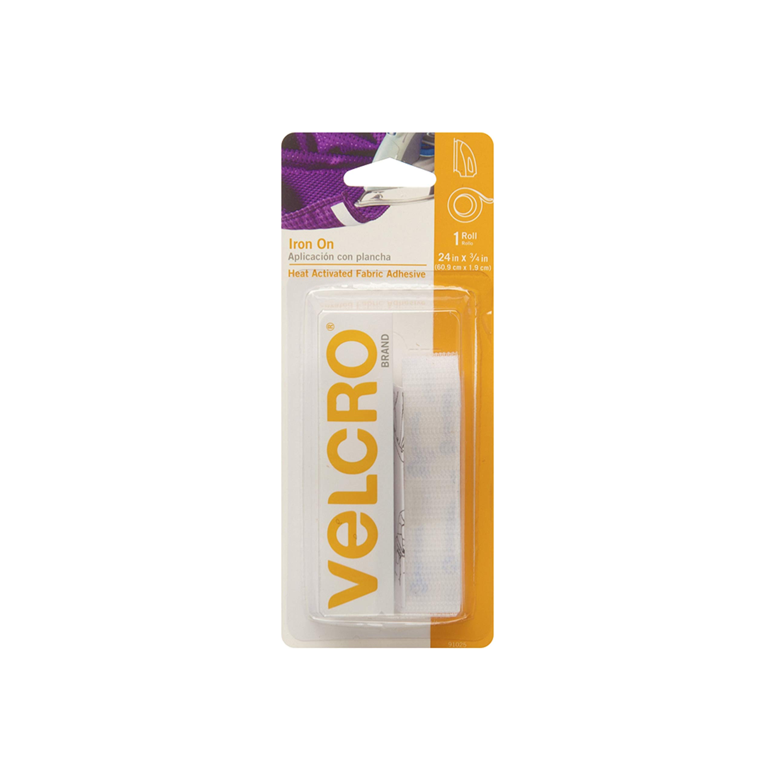 VELCRO Brand Stick On Tape for Clothing Alterations & Hemming - 24 Inch x 3/4 Inch Wide - Strong Adhesive Fabric Tape for DIY Sewing, Pants Hem Adjustments & Costume Repairs - Perfect for Tailoring, Crafts & Quick Clothing Fixes