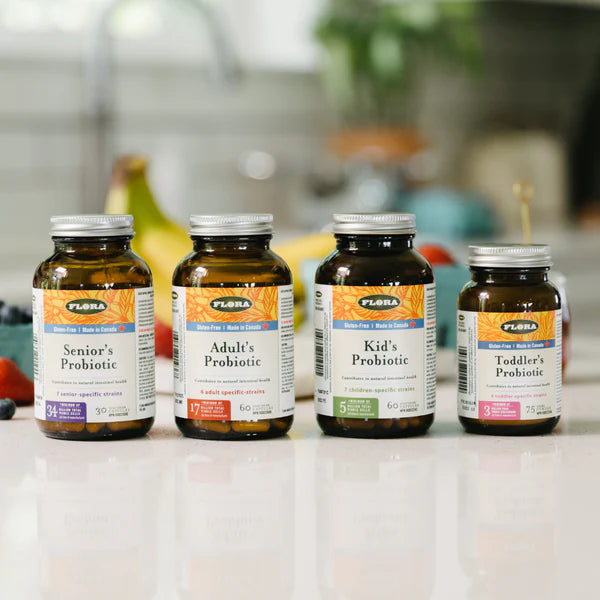 Flora Adult Probiotic Supplement - 17 Billion CFU, 120 Veggie Capsules for Digestive & Immune Health - Supports Gut Balance & Daily Wellness