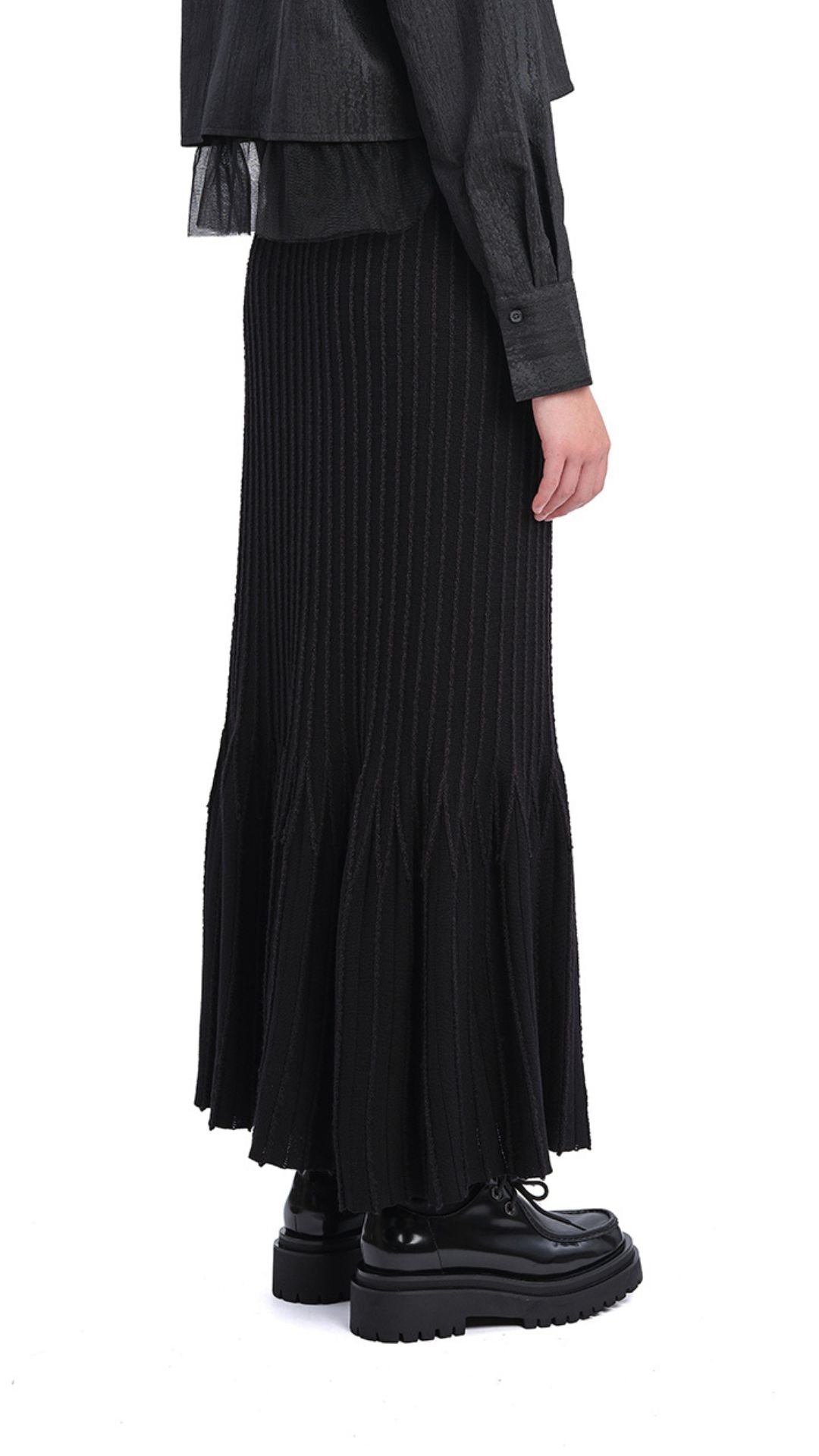 Women's Knitted Fishtail Skirt - Soft Stretchy High Waist Midi Skirt for Fall & Winter | Perfect for Office, Party, and Casual Outfits