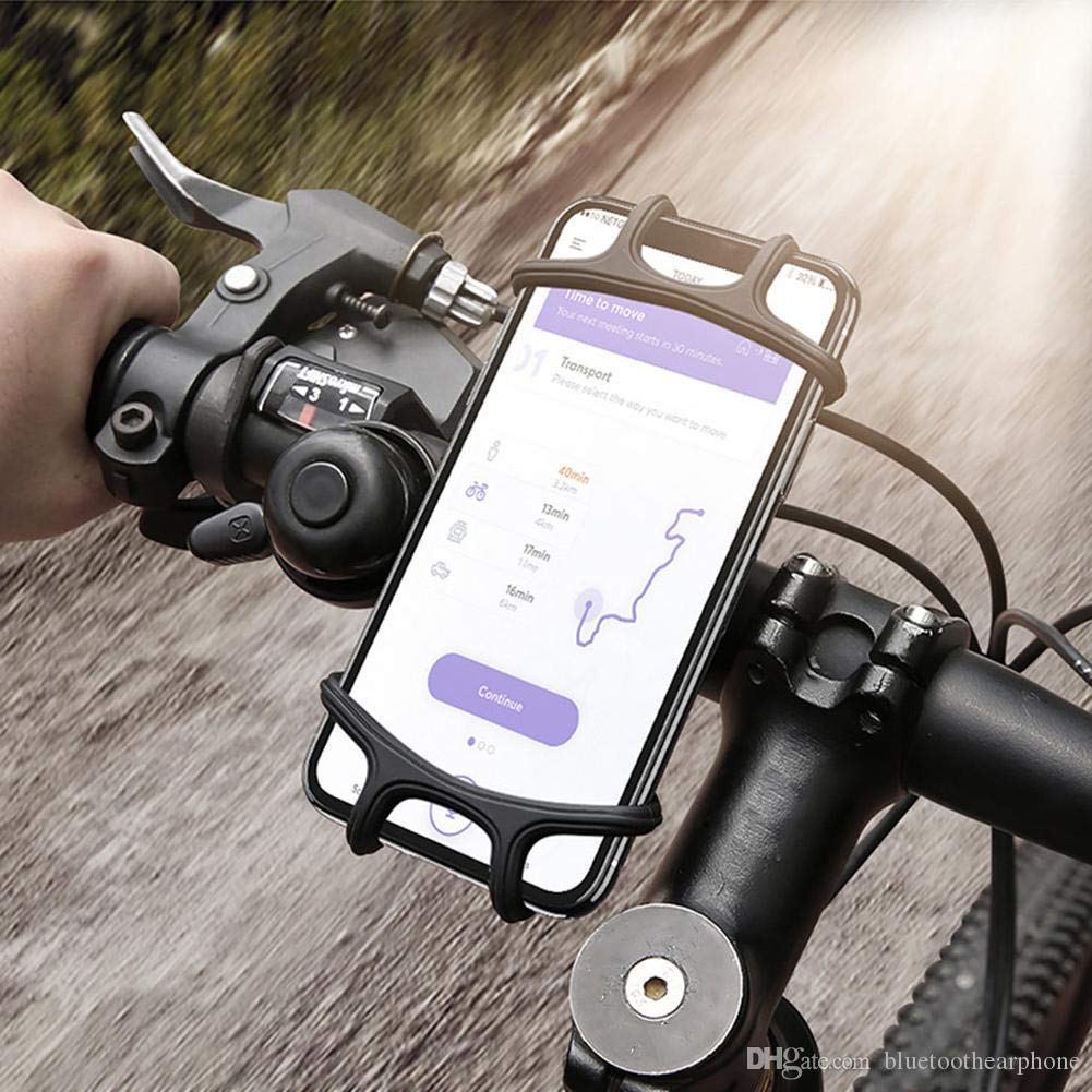 Universal Silicone Adjustable Bike Phone Holder - Stretchable Bicycle Mount for iPhone, Samsung & Most Smartphones (5-7