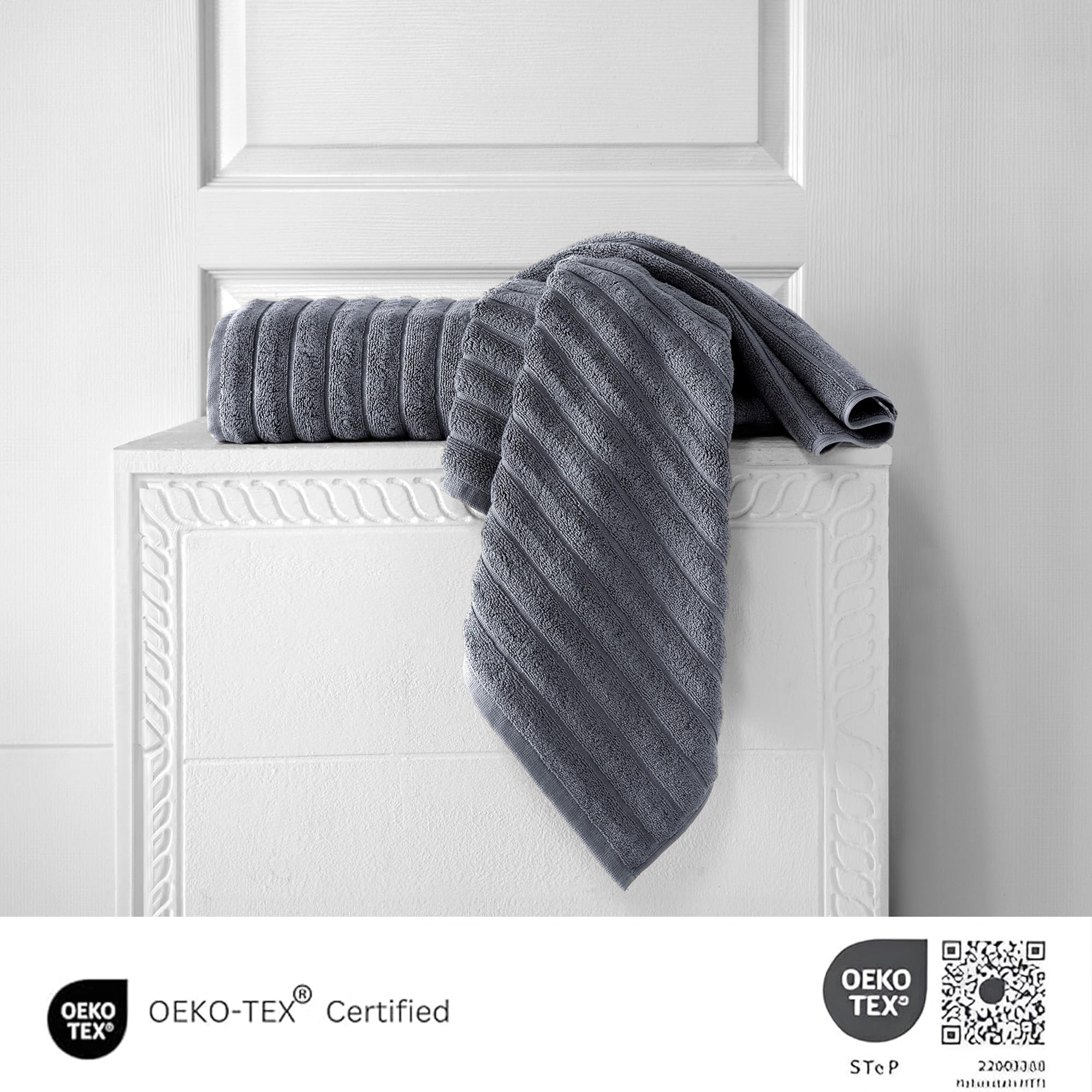 Premium 2 Pack Turkish Cotton Bath Towels Set - 100% Organic, Quick Drying & Ultra Absorbent | 27x54 Inches Grey | Spa, Hotel & Luxury Home Use | Soft & Comfy for Beach, Pool & Bathroom