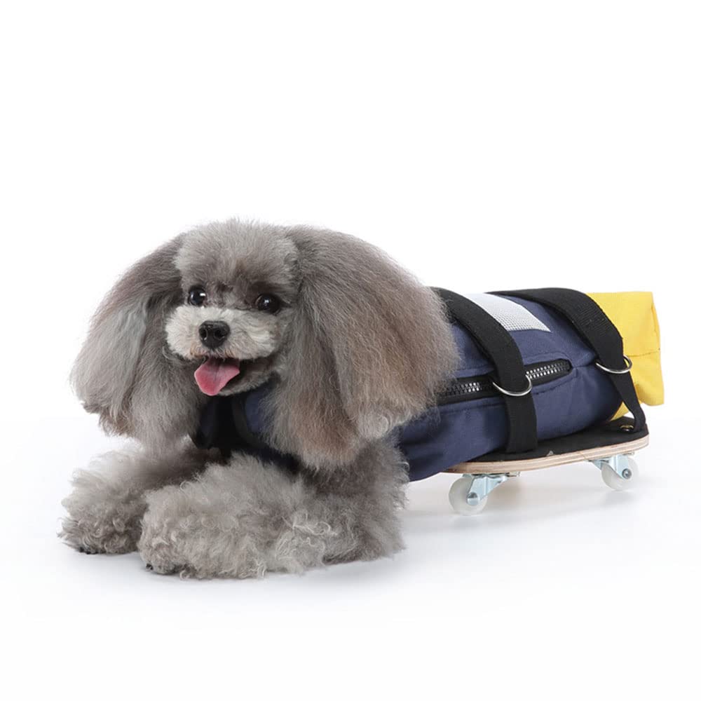 Dog Wheelchair Scooter for Rear Legs Paralyzed Pets - Wooden Mobility Aid Alternative to Drag Bag, Protects Limbs & Enhances Movement (Blue) - Perfect for Indoor/Outdoor Use, Walks & Rehabilitation