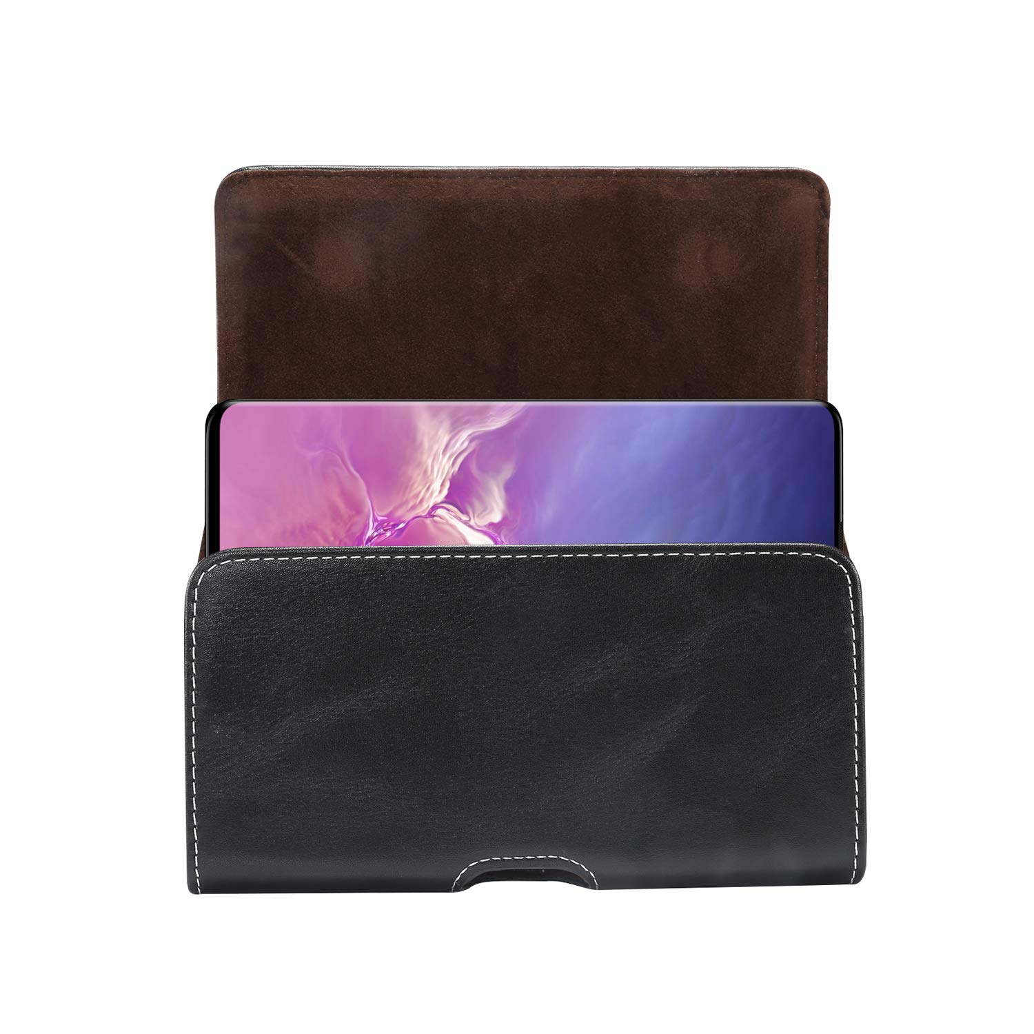 Leather Belt Loop Phone Holster Pouch - Compatible with iPhone 14/13/12/11/SE, Samsung Galaxy S22/S21/A Series, Google Pixel 5/4/3 - Perfect for Work, Hiking & Outdoor Activities