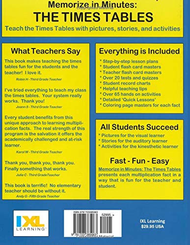 Memorize in Minutes: The Times Tables - Fun & Easy Multiplication Learning for Kids | Perfect for Homeschooling & Classroom Math Practice