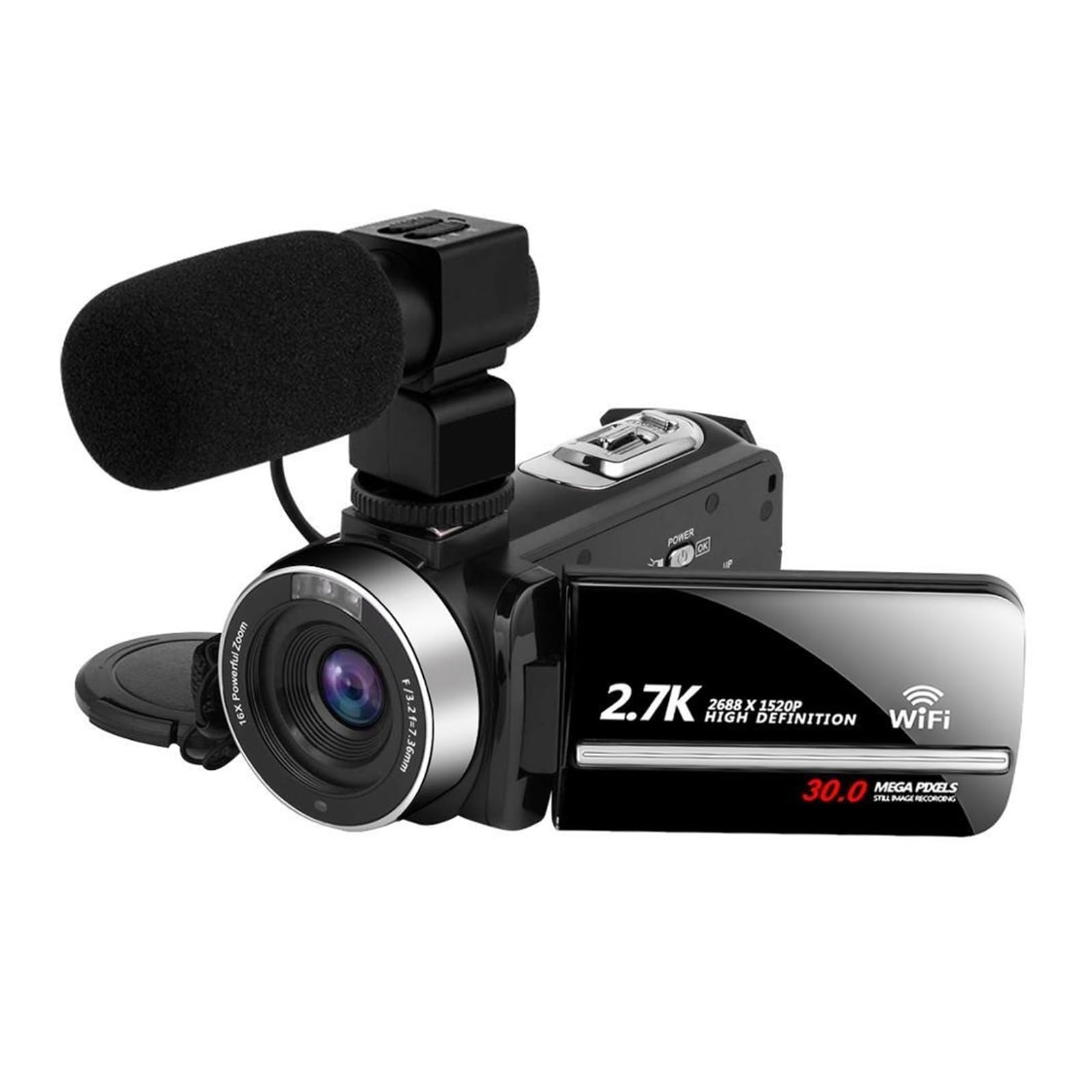 2.7K WiFi Night Vision Outdoor Video Camera - MZZYG Digital Camcorder with Infrared for Vlogging, Blogging & Webcam Use (Includes 32GB SD Card & 3-Piece Set) | Perfect for Travel Vlogging, Home Security Monitoring & Outdoor Adventure Recording