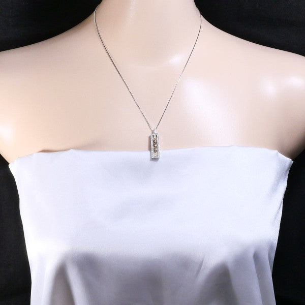 18K White Gold & Pink Gold Brown Diamond Necklace for Women - Elegant Luxury Jewelry Gift for Anniversary, Wedding & Special Occasions