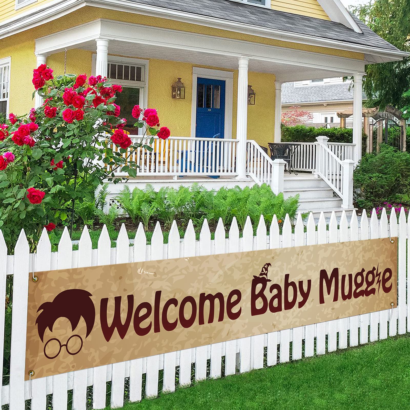 Welcome Baby Muggle Large Banner Sign - Baby Shower Party Decorations Supplies for Gender Reveal - Nursery Wall Decor for Harry Potter Themed Parties & Newborn Celebrations