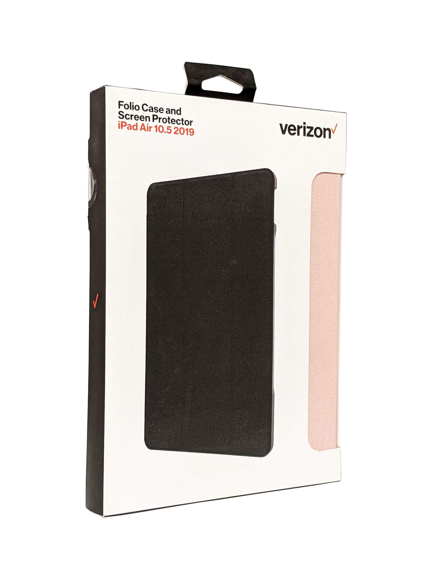 Verizon Folio Case with Tempered Glass Screen Protector for iPad Air 10.5 3rd Gen & iPad Pro 10.5 - Pink | Slim Protective Cover for Work, School & Travel