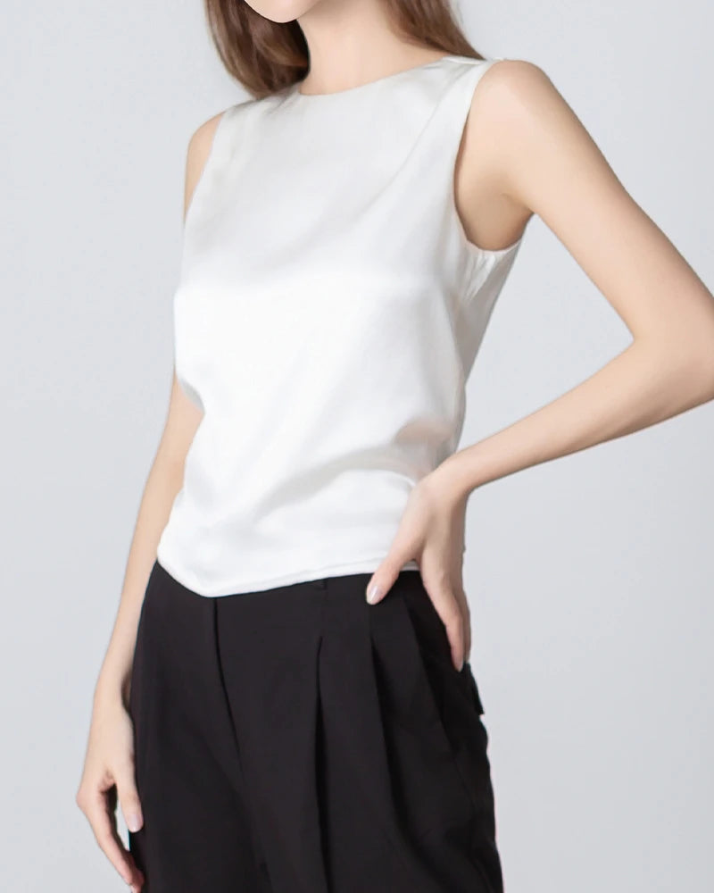 Elegant Silk Backless Tie Top for Women - Sexy & Comfortable Summer Blouse - Perfect for Date Night, Beach Outings & Evening Parties