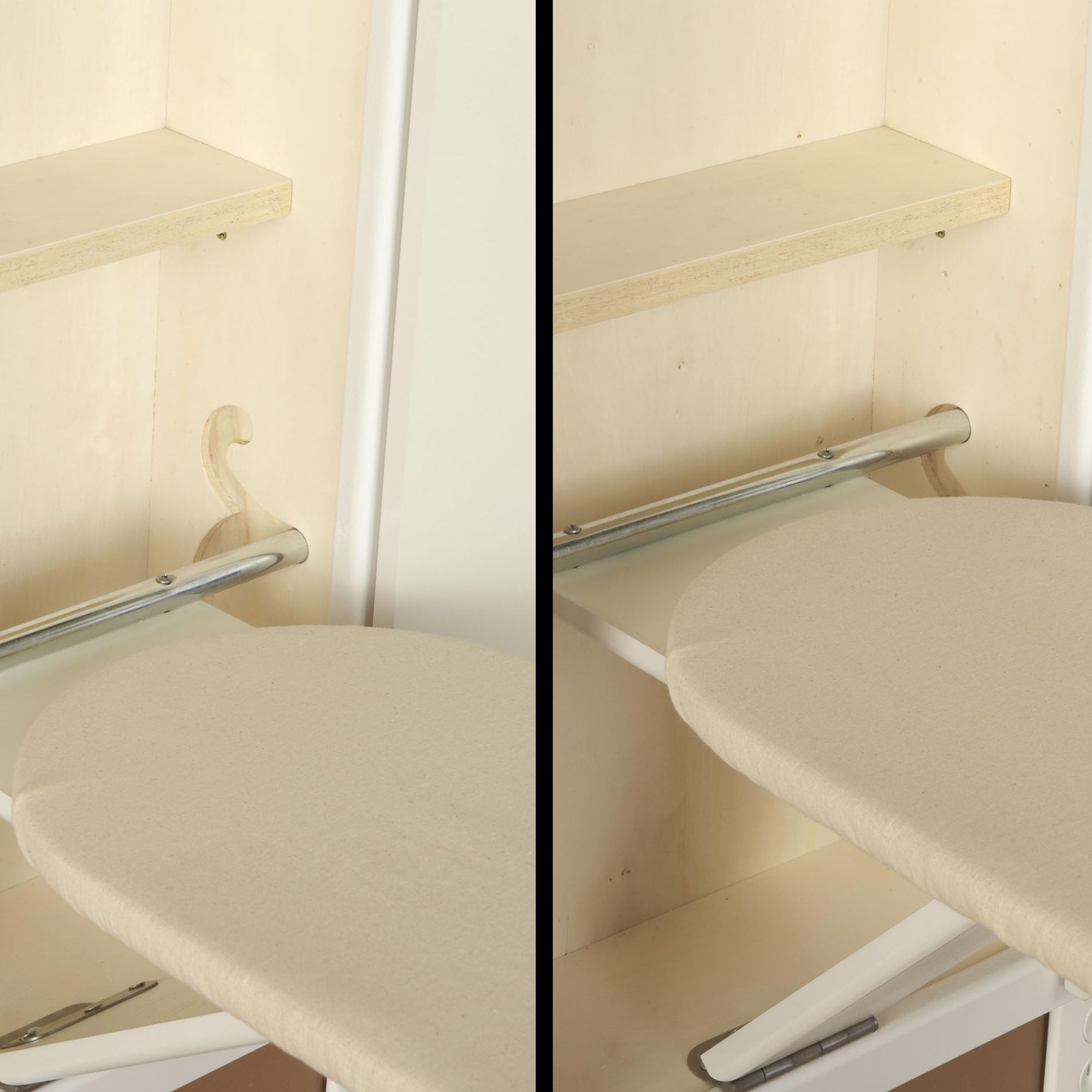 Wall-Mounted Ironing Cabinet with Storage - White for Home Laundry