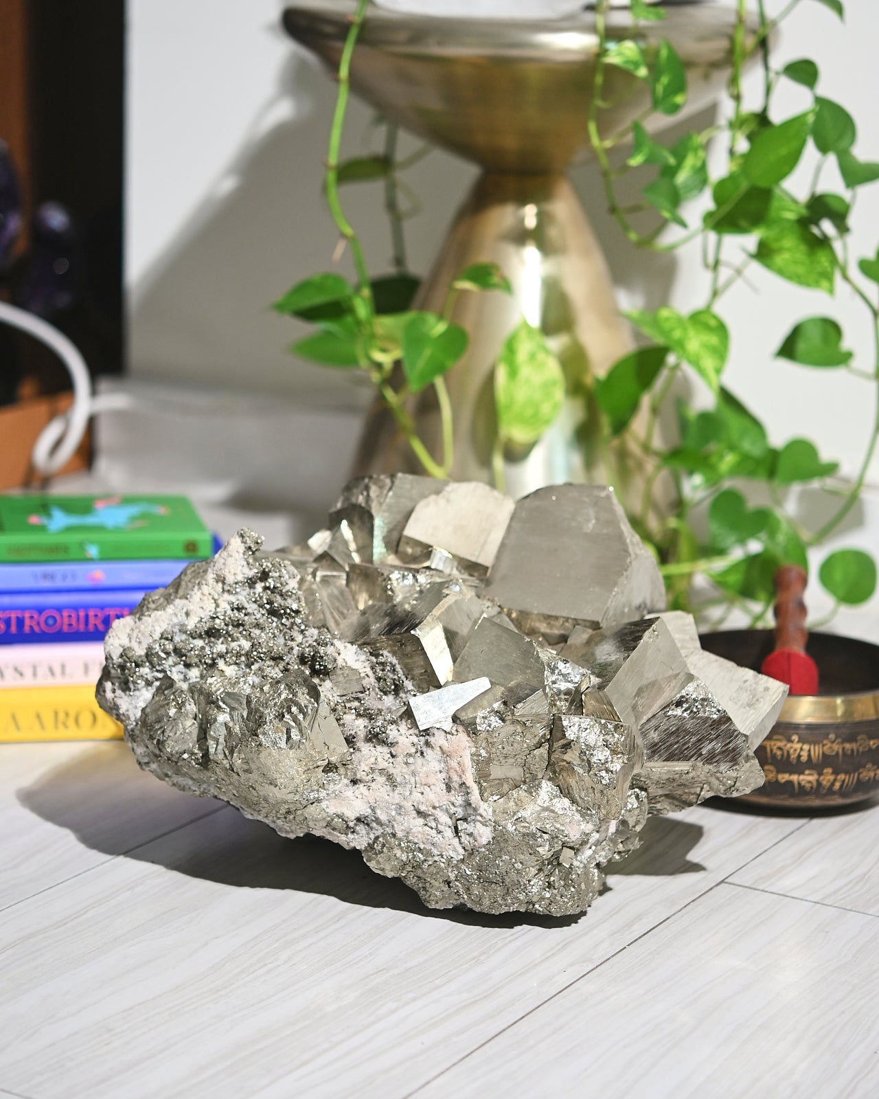 92lb Massive Pyrite Statement Cluster - Natural Mineral Specimen for Home Decor, Crystal Healing & Geode Collection | Perfect for Display Shelf, Meditation Space or Gift for Rock Collectors