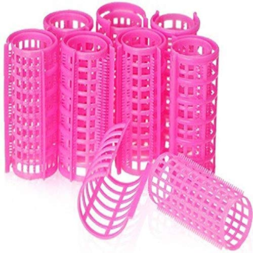 Shopfleet 8-Pack Plastic Rollers & Hair Stylers for Curling - Multicolor Hair Curlers for Salon & Home Use
