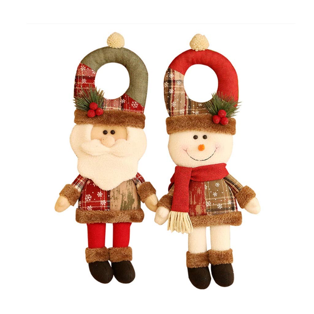WYBFZTT-188 2-Piece Christmas Decor Set - Santa Claus & Snowman Hanging Ornaments for Doors, Trees & Holiday Home Decor | Perfect for Kids Room, Christmas Party & Festive Gift Giving