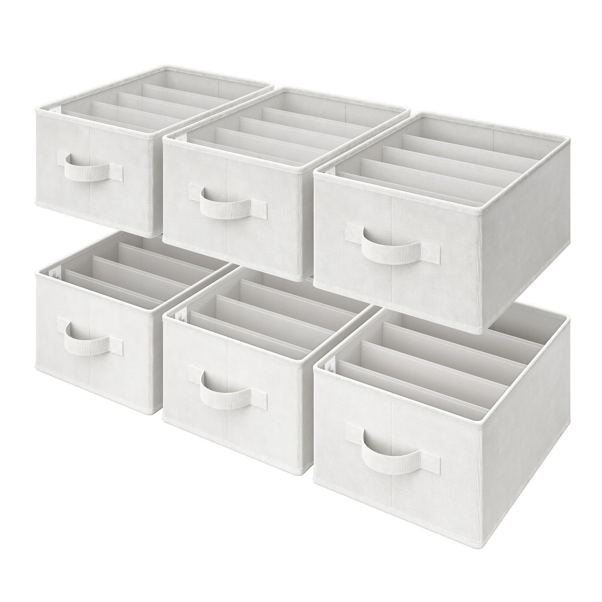 GRANNY SAYS 6-Pack Beige Jean Organizer for Closet - Wardrobe Storage Drawer Organizer for Pants, T-Shirts & Clothes | Perfect for Bedroom Closet, Dresser Drawers & Travel Luggage Organization