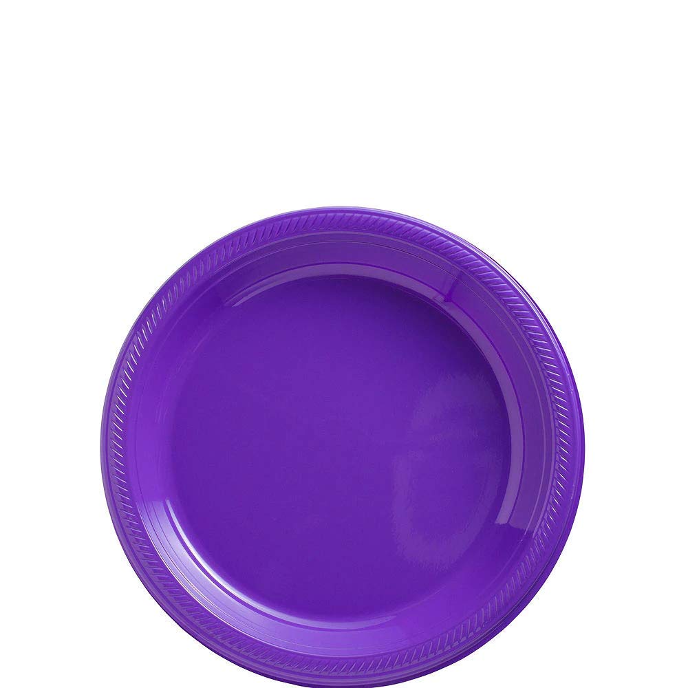 Elegant Purple Plastic Dessert Plates (7 Inch, 50 Count) - Perfect for Weddings, Parties, Birthdays & Graduations | Durable Disposable Tableware for Special Occasions & Celebrations