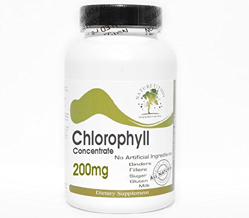 200mg Chlorophyll Concentrate - 200 Capsules | Natural Detox & Energy Boost | No Additives, Non-GMO | Naturetition Supplements | Supports Digestion & Skin Health for Active Lifestyles