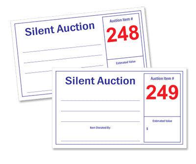 Silent Auction Numbered Display Cards - 250 Pack | Bidding Paddles for Fundraising Events, Charity Auctions & Classroom Activities