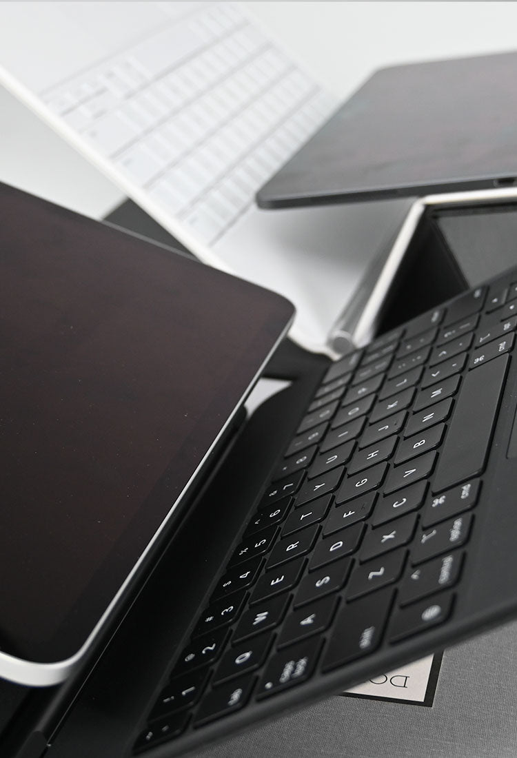 Magic Keyboard Case for iPad - Slim Book Style Protective Cover with Wireless Charging | Perfect for Work, Travel & Home Use