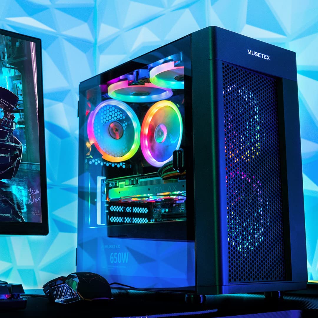 Morovol Mesh Gaming Computer Case - High Airflow PC Tower for Gaming & Streaming - Perfect for Esports, VR & Home Office Setup