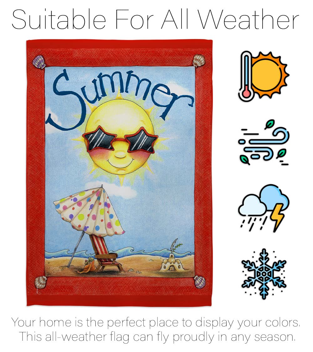 Summer Fun Vertical House Flag Set 28x40in w/Flagpole - Outdoor Decor