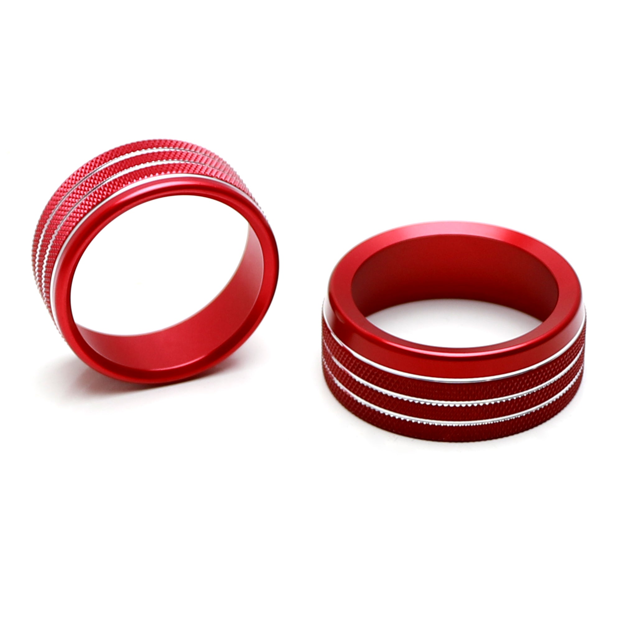 2-Piece Red 2WD/4WD Selector & Headlight Switch Knob Cover Trim for 2019+ RAM Trucks - Off-Road & Night Driving Accessories