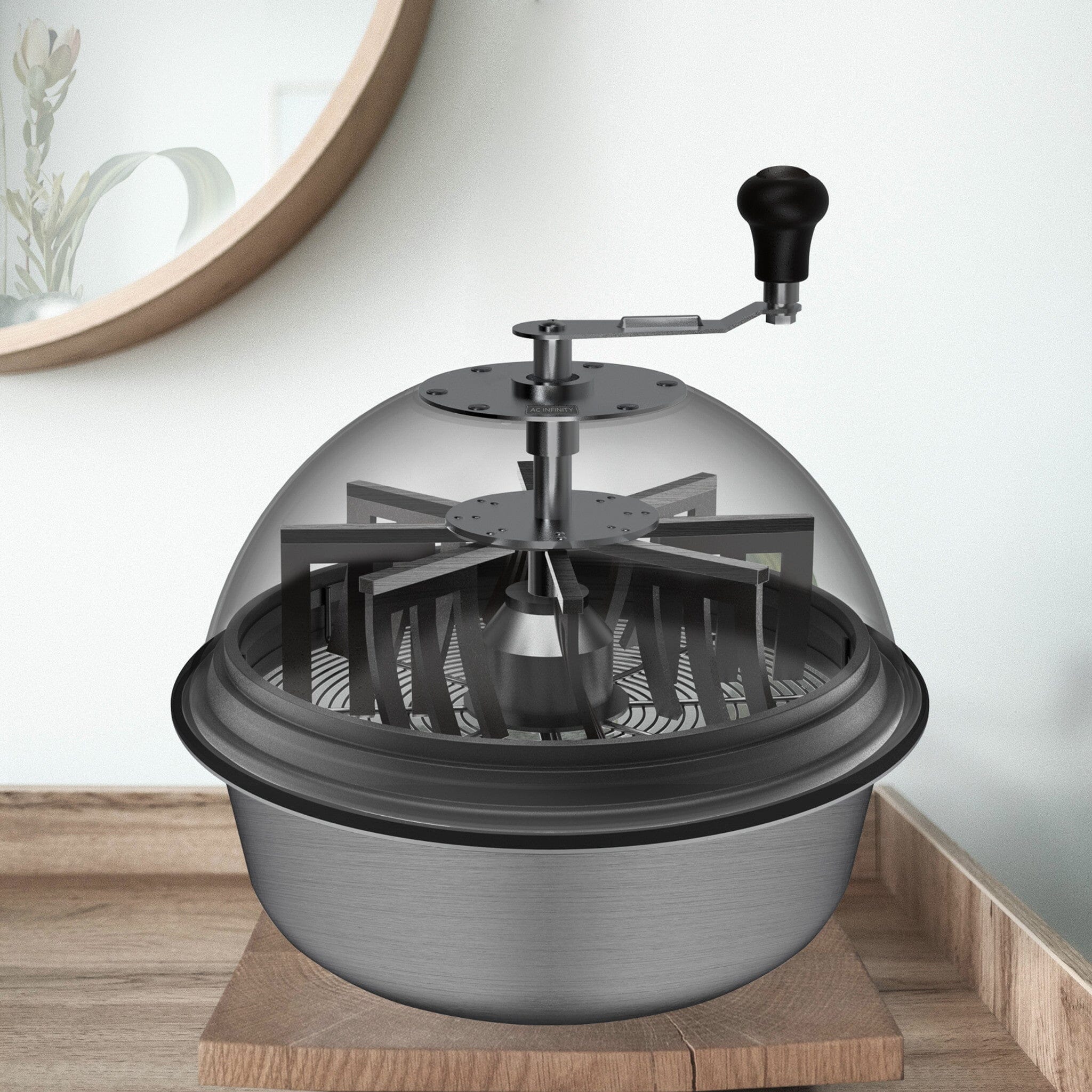 Bud Bowl Trimmer - 16 Inch (40.6cm) Wet/Dry Herb Cutter with Clear Dome & Twist Spin Cutting - Perfect for Homegrown Harvesting & Cannabis Processing
