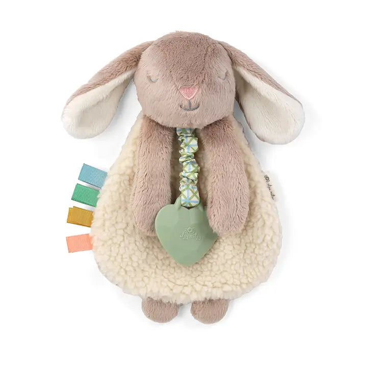 Itzy Ritzy Itzy Lovey Plush Toy & Teether - Soft Baby Stuffed Animal with Chewable Ring for Teething Relief | Perfect for Nursery, Stroller, and Playtime Comfort