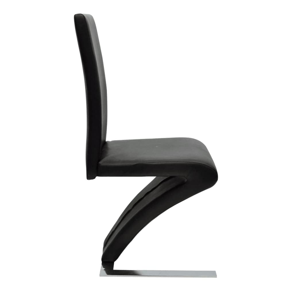2 Pack Black Faux Leather Dining Chairs - Comfortable Kitchen Chairs Set for Dining Room, Living Room, Bedroom & Restaurant - Modern PU Leather Seats with Sturdy Metal Legs (Perfect for Home Decor & Small Spaces)