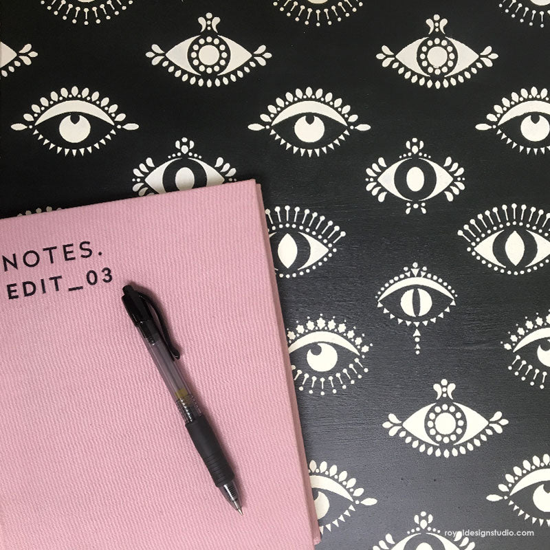 Protective Eye Furniture Stencil - DIY Home Decor Stencils for Wood, Walls & Fabric - Perfect for Crafting, Painting & Upcycling Projects