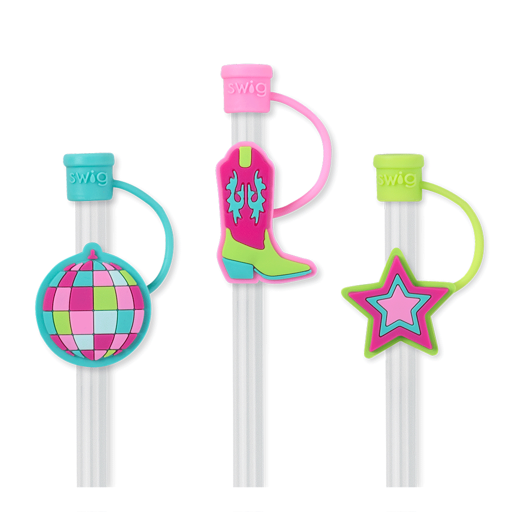 Disco Cowgirl Straw Topper Set - Fun Western Party Decor for Cowgirl Birthday, Bachelorette & Themed Events - Perfect for Drinks, Cocktails & Celebrations