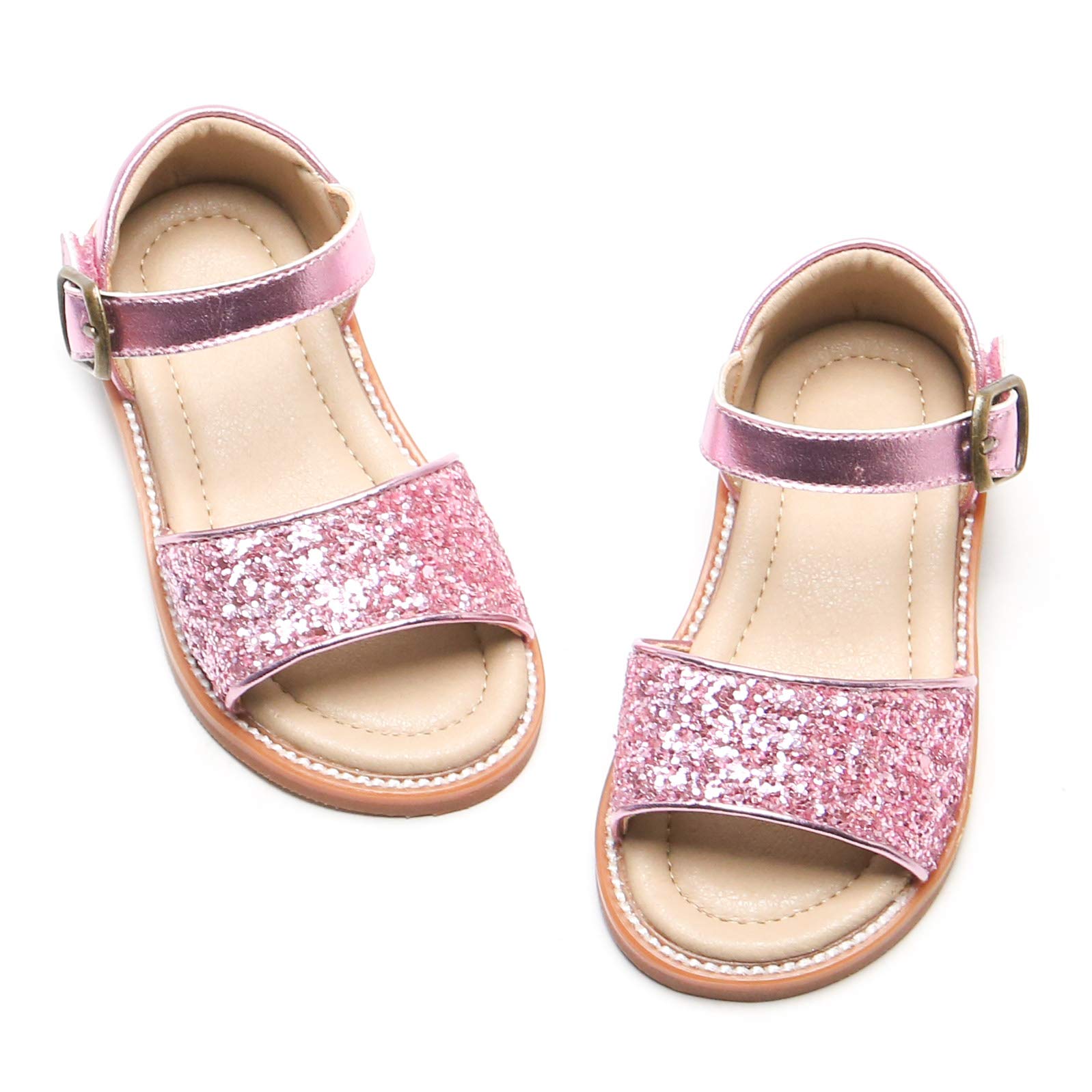 Otter MOMO Girls Sandals - Cute Open Toe Princess Flat Sandals with Ruffles for Summer | Perfect for Beach, Pool, and Casual Outings