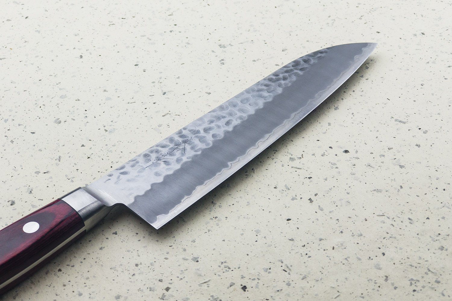 Tsunehisa AS/S Shi Tsuchime Migaki Western Santoku Knife 180mm - High Carbon Steel Japanese Chef Knife for Slicing, Dicing, and Chopping - Perfect for Home Kitchen & Professional Use