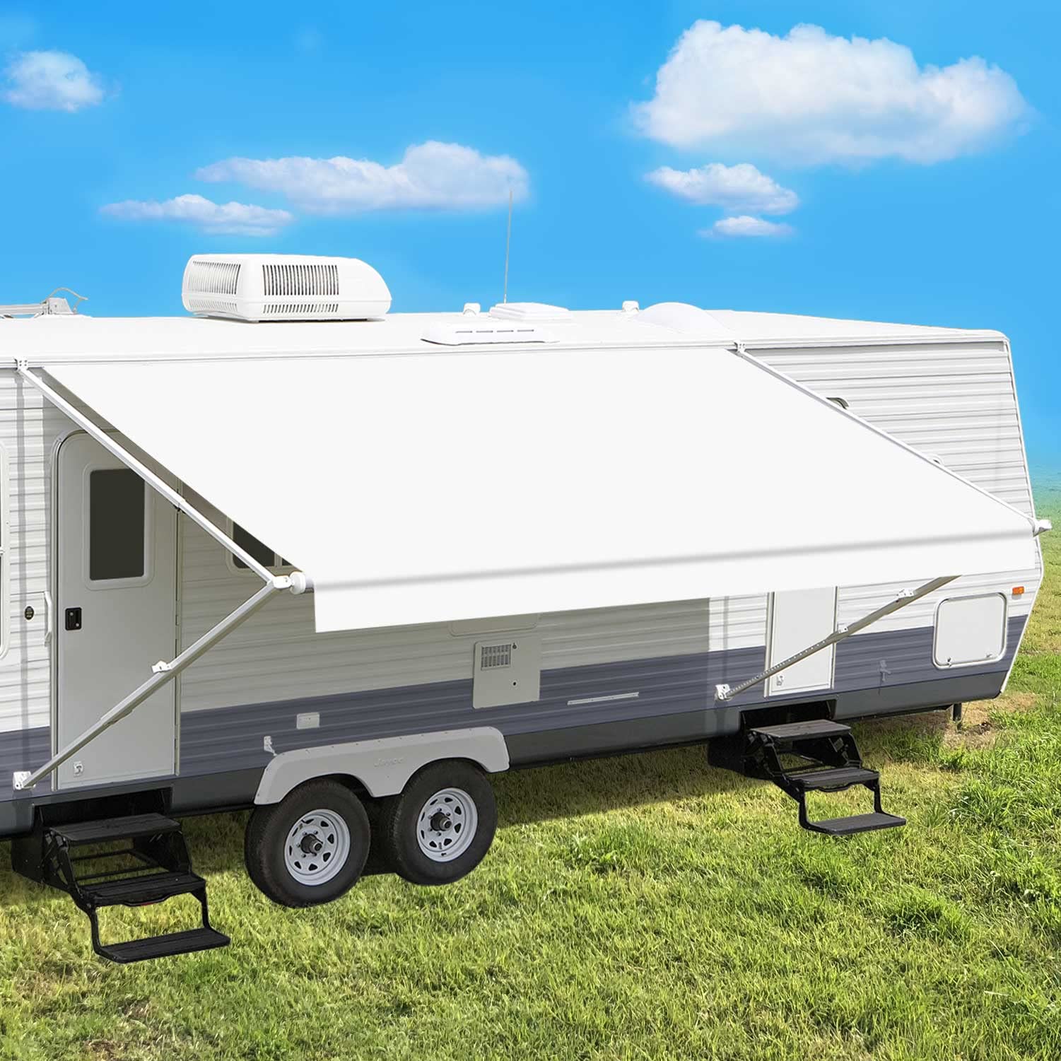 Heavy-Duty RV Awning Replacement Fabric - 11'3