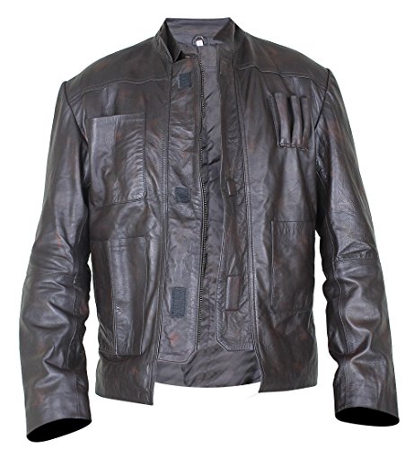 Harrison Ford Han Solo Cosplay Jacket - Mens Faux Leather Biker Jacket for Star Wars Costume & Halloween Party