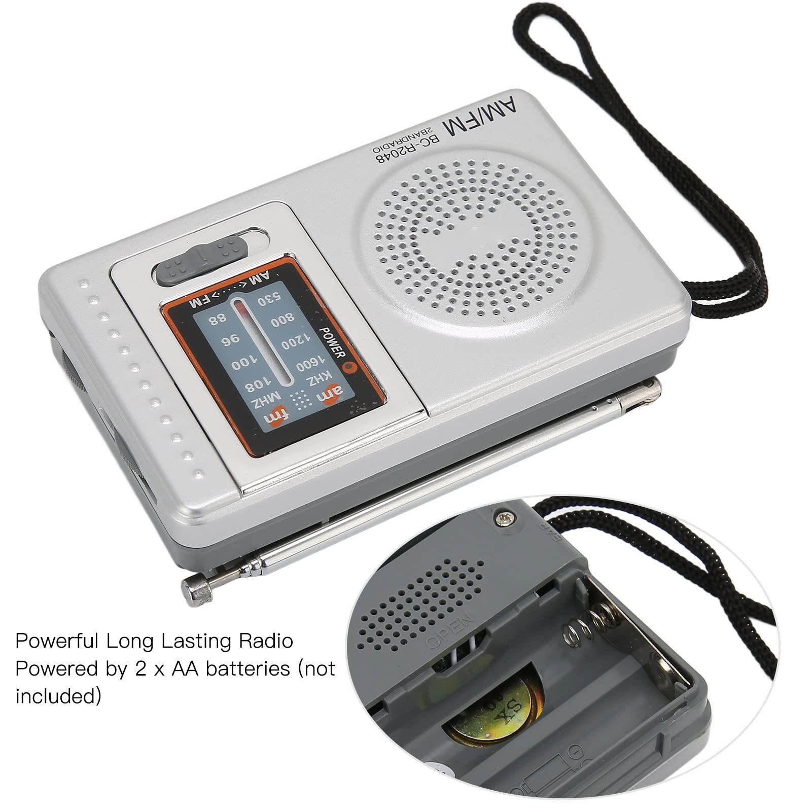 Portable AM FM Digital Radio with Built-in Speaker - Compact Transistor Radio for Home, Travel, Camping & Outdoor Activities
