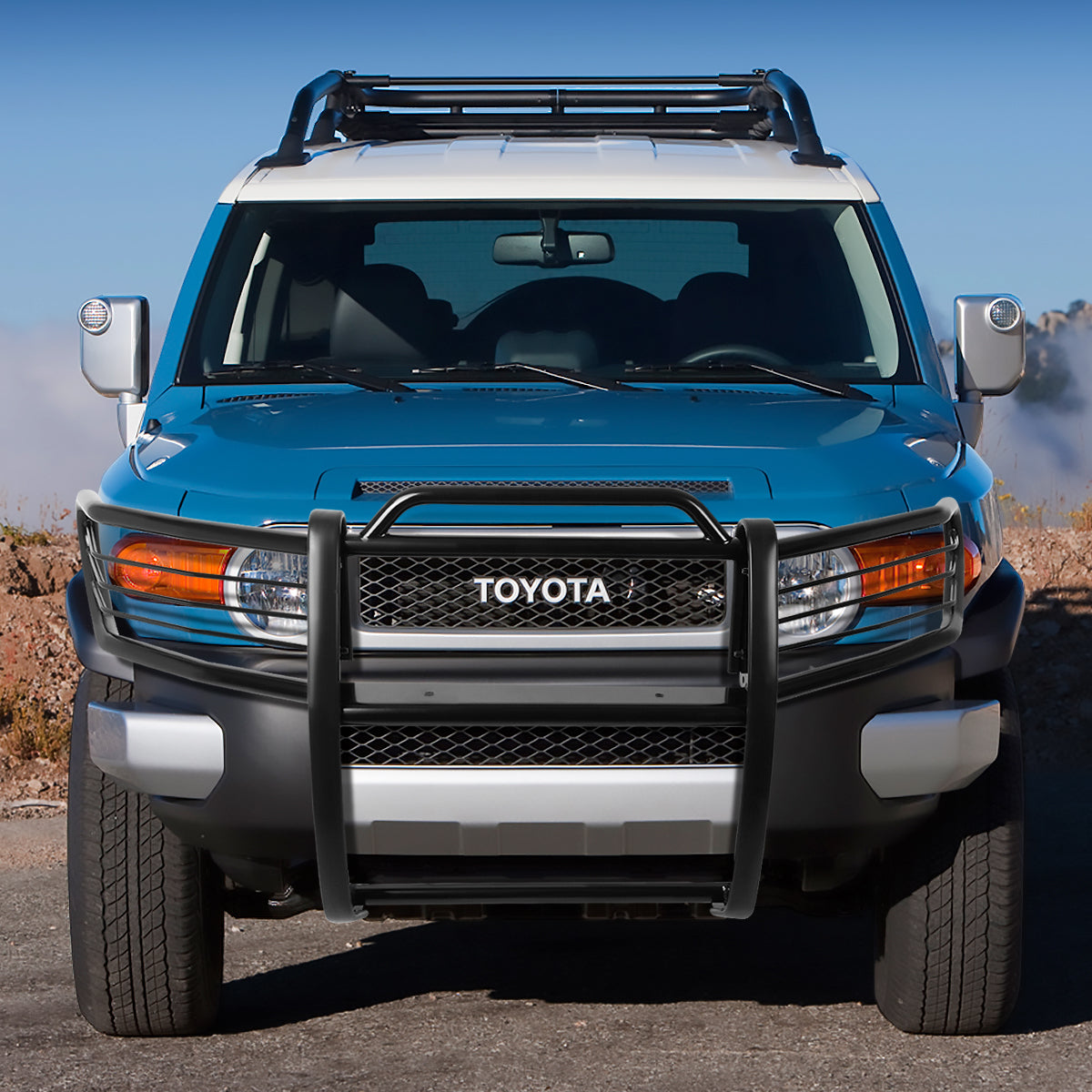 07-14 Toyota FJ Cruiser Heavy Duty Steel Brush Grille Guard - Black Off-Road Front Bumper Protection for Adventure & Trail Driving