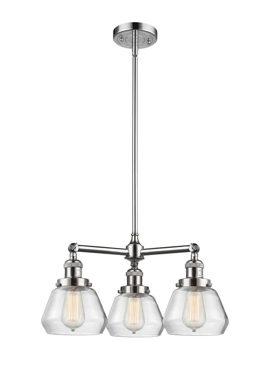 Innovations 207-PC-G172-LED 3-Light Vintage Dimmable LED Chandelier in Polished Chrome - Perfect for Dining Room, Bedroom or Living Room Lighting Decor