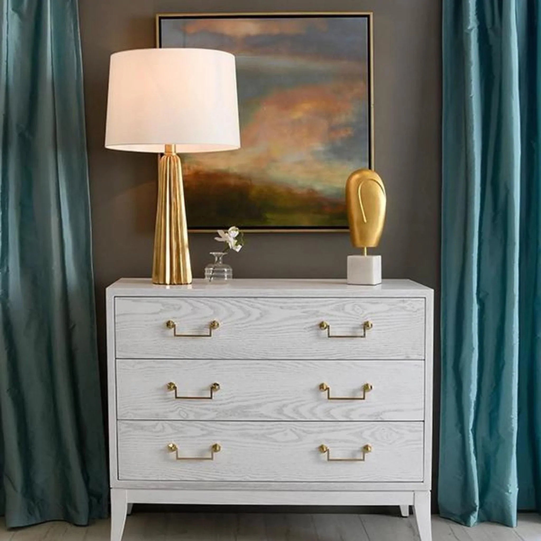3-Drawer Wooden Chest Organizer - Stylish Storage Solution for Bedroom, Living Room & Office