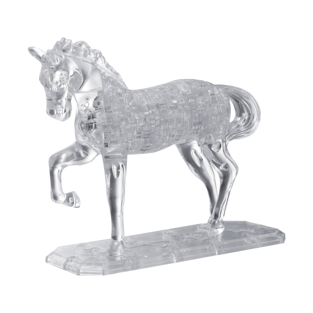 BePuzzled Majestic White Horse 3D Crystal Puzzle - 98 Piece Brain Teaser for Adults & Teens - Perfect for Home Decor, Gift Giving & Stress Relief