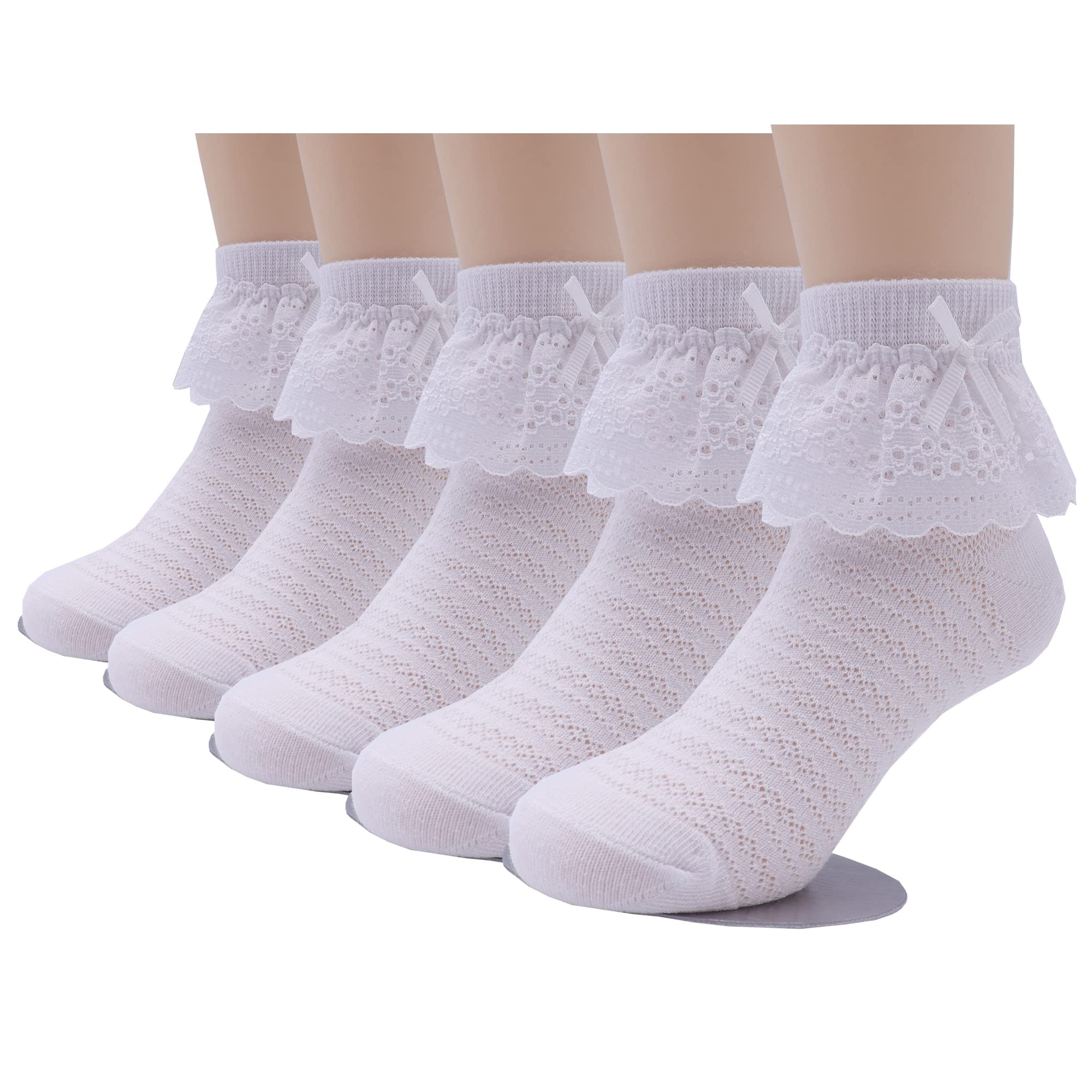 **Princess Lace Socks for Toddler & Kids Girls (1-9T) – Soft Cotton Dressy Socks for Parties, Holidays & Special Occasions**